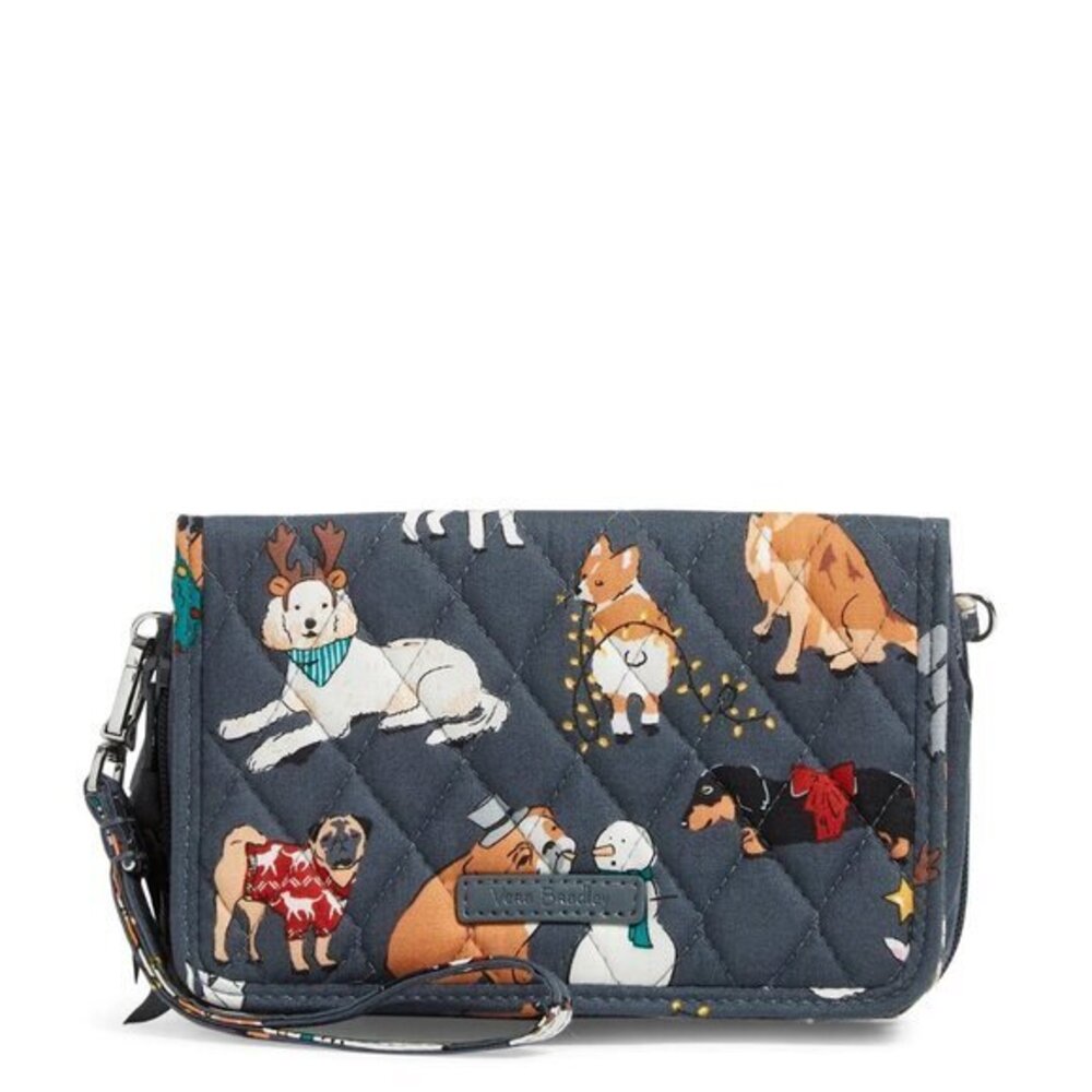 Vera Bradley RFID 3-in-1 Crossbody in Holiday Dogs NWT